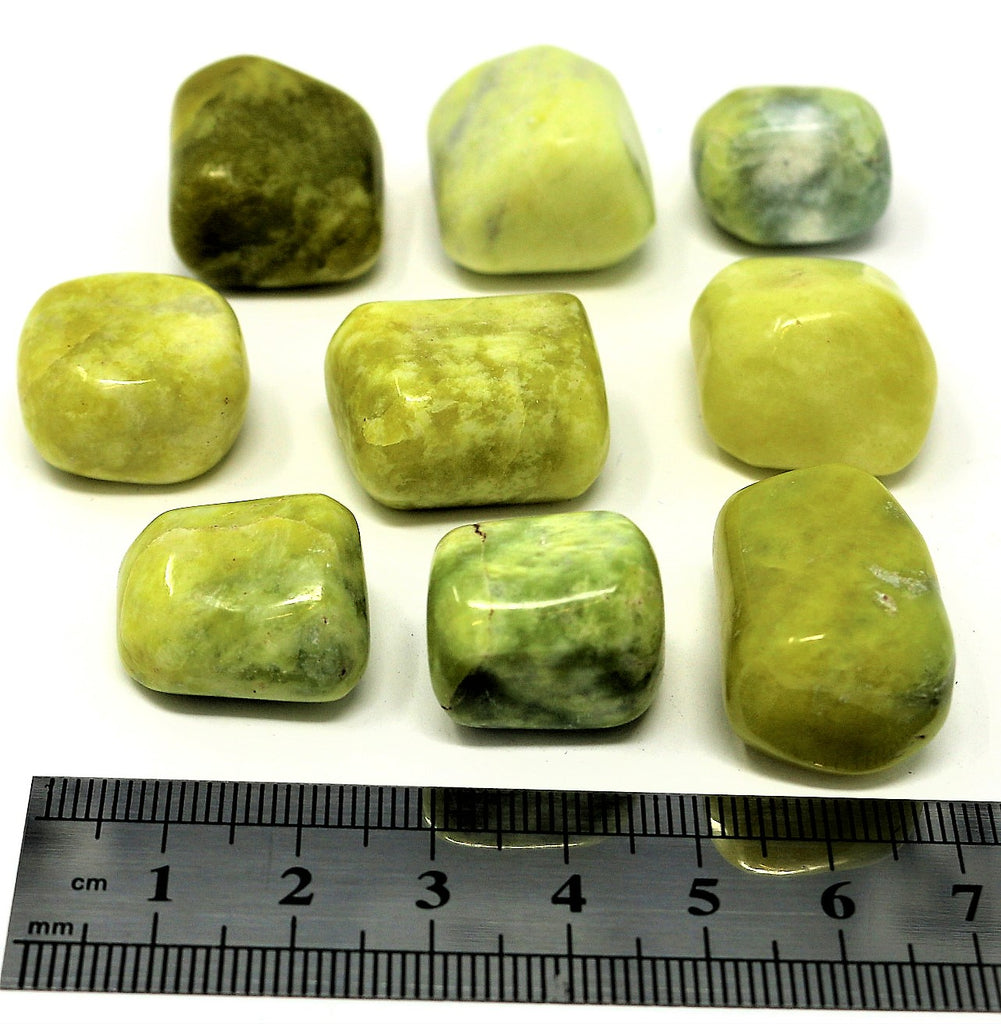 Serpentine Thumble Stone - Light Green Medium AAA Quality