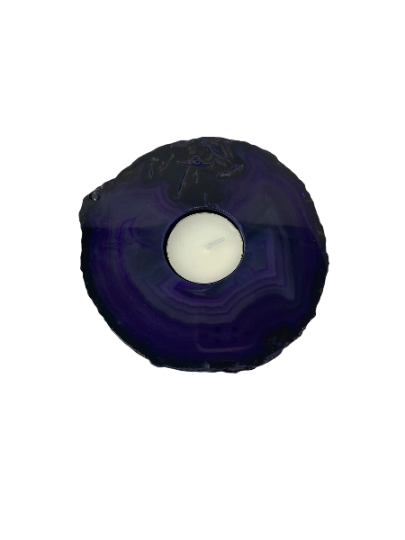 Purple Agate Colour Candle Holder 1pc