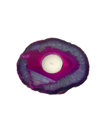 Pink Agate Colour Candle Holder 1pc