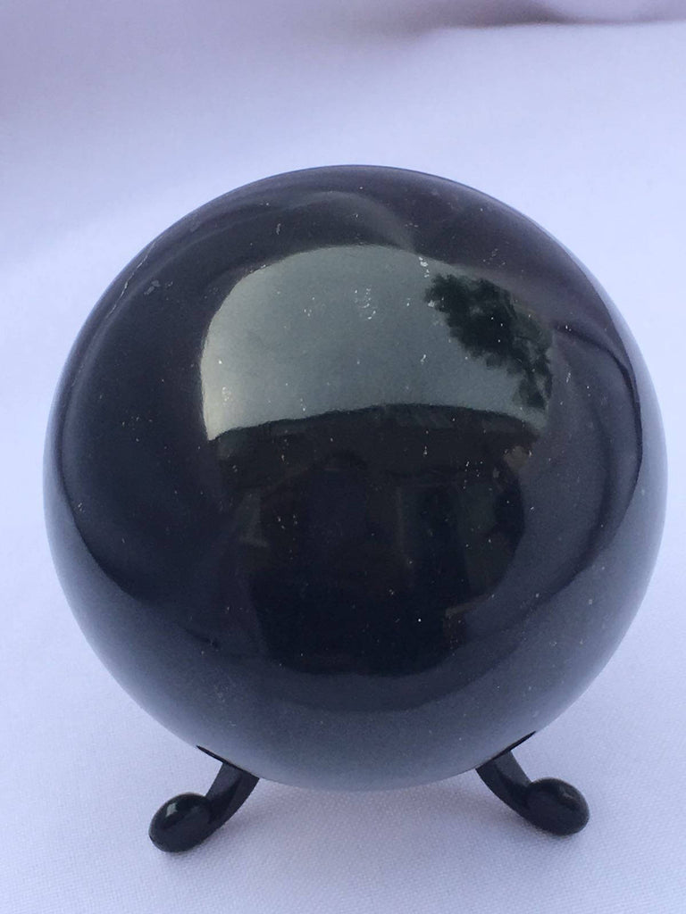 Dark green Nephrite Jade Sphere 63mm 484grams