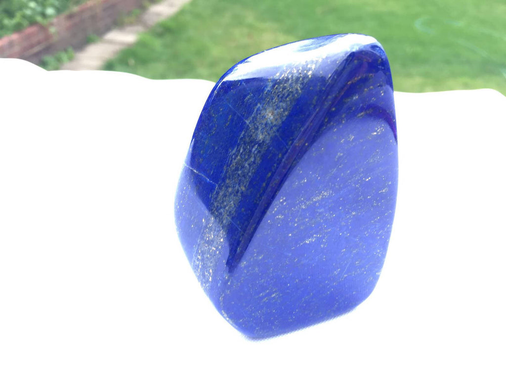 Royal Blue AAA Lapis lazuli naturally shaped sculpture 248grams 8x5x3cm