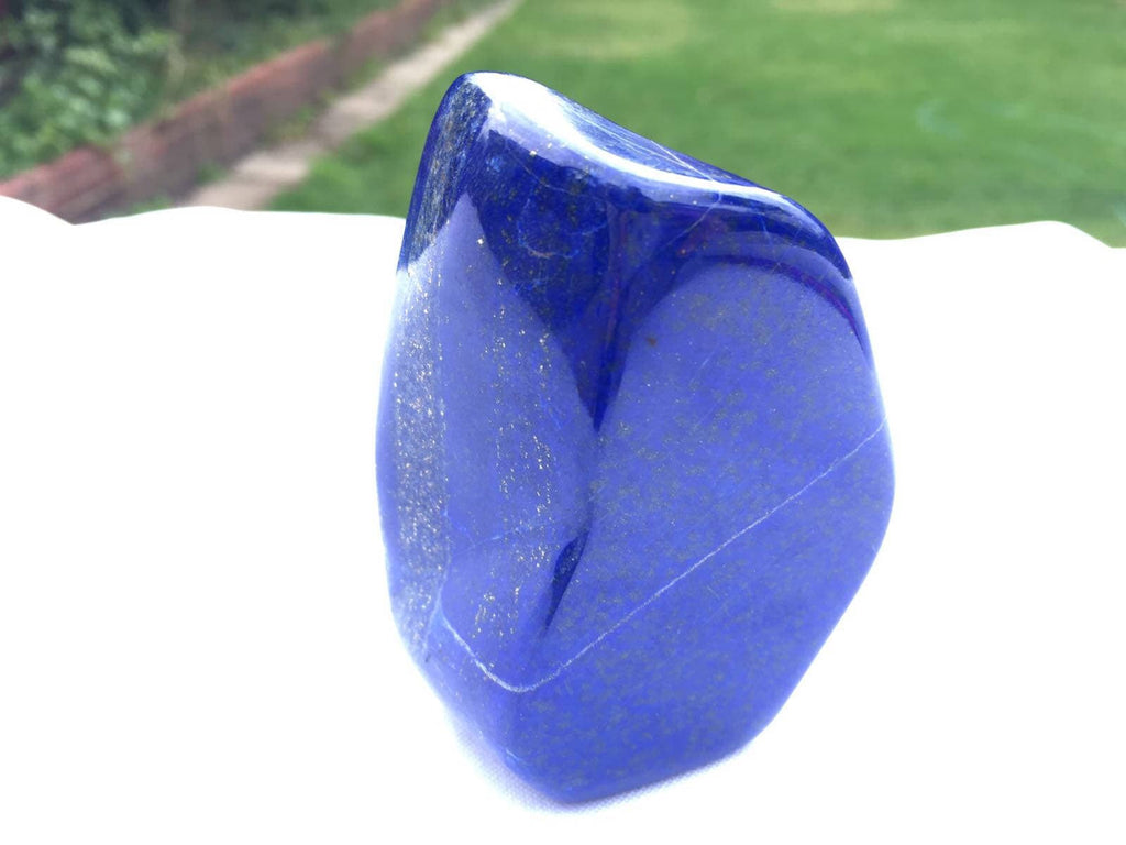 Royal Blue AAA Lapis lazuli naturally shaped sculpture 248grams 8x5x3cm