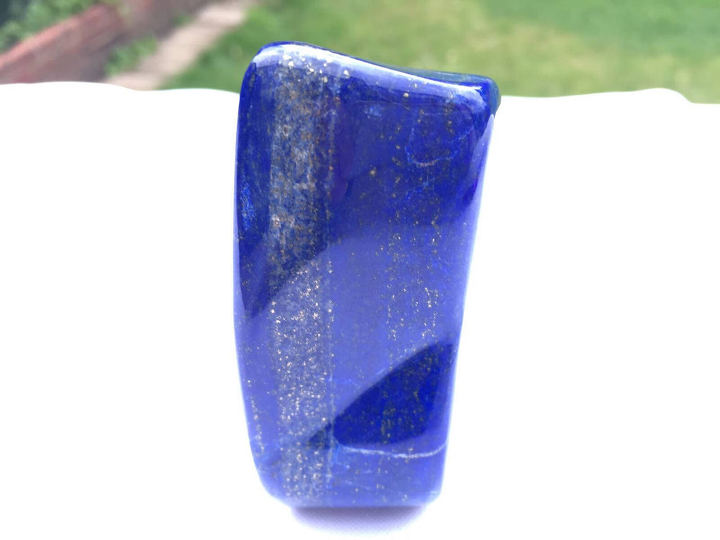 Royal Blue AAA Lapis lazuli naturally shaped sculpture 248grams 8x5x3cm