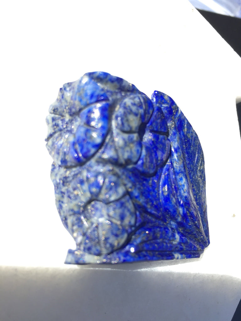 Lapis Lazuli Flower two sidedness Carving