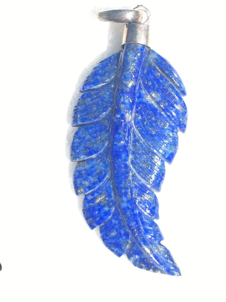Hand Carved Lapis Lazuli Leaf