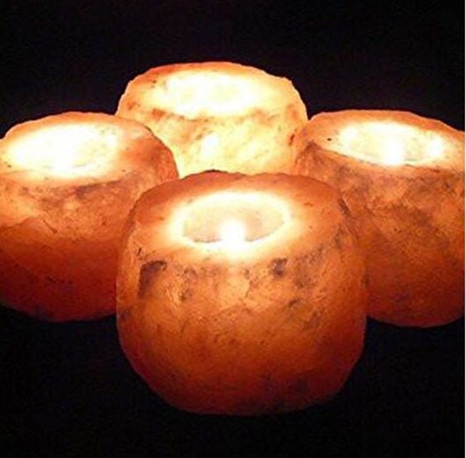 Himalayan Salt Candle Holder x2