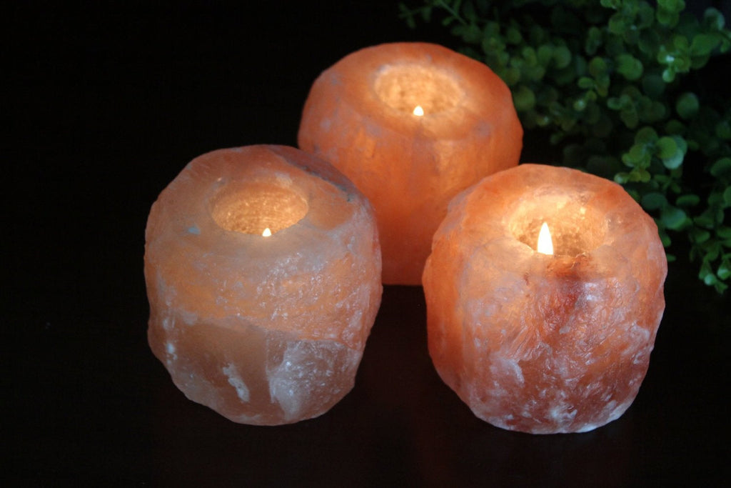 Himalayan Salt Candle Holder x2