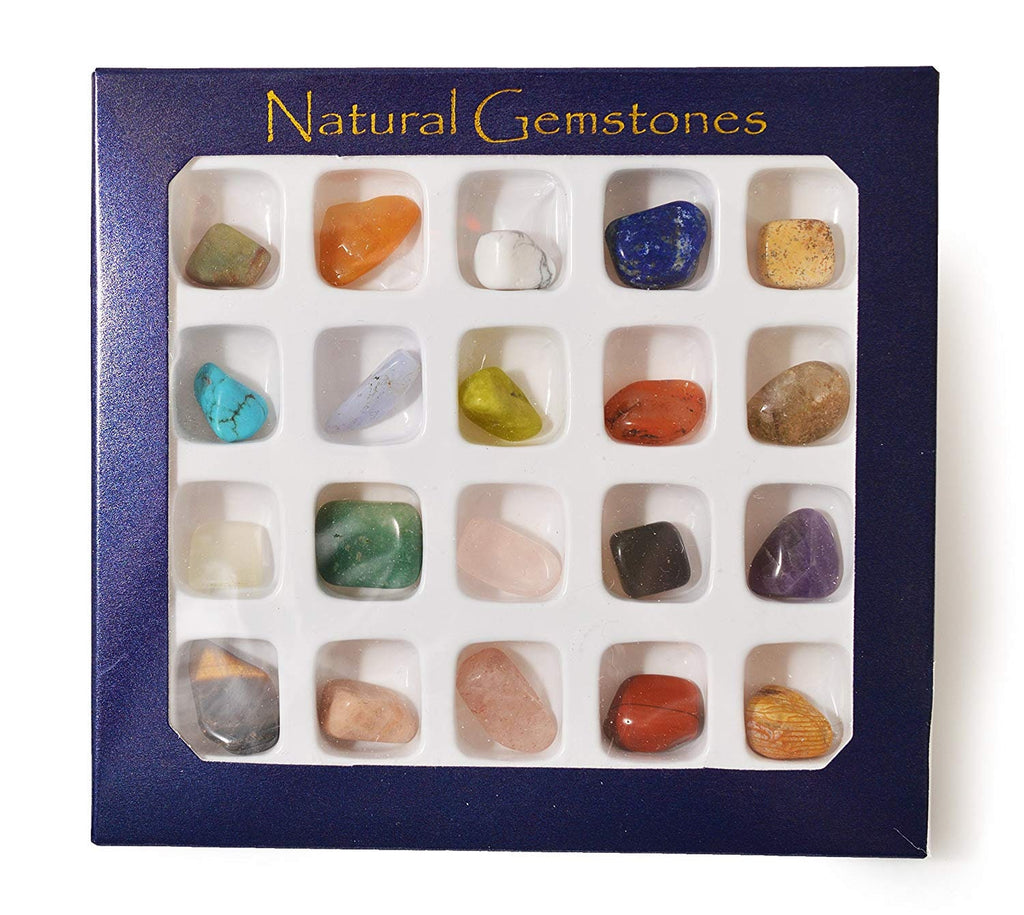 Gemstone Selection Box . Collection of 20 Genuine Gemstones.