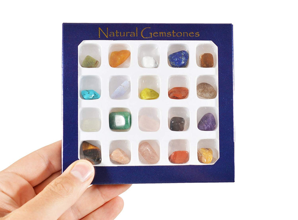 Gemstone Selection Box . Collection of 20 Genuine Gemstones.