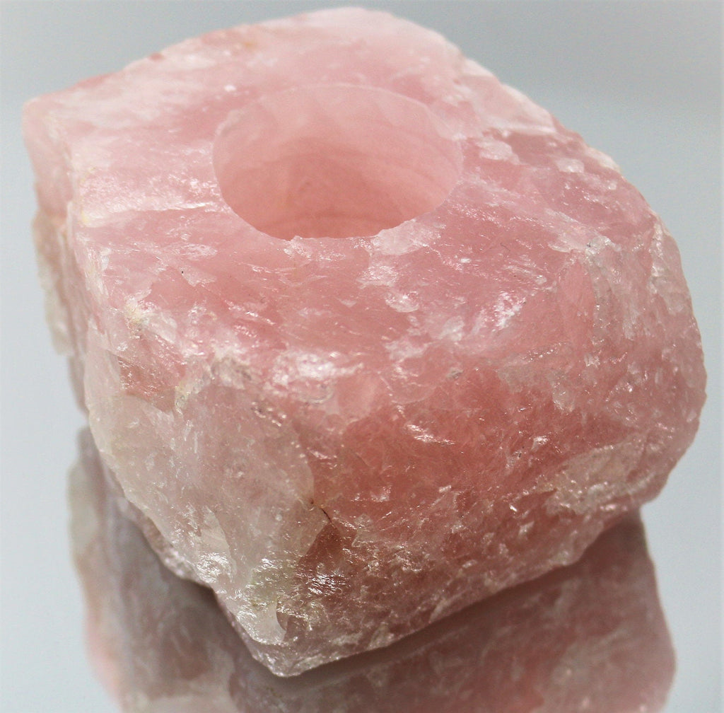 48Hrs *Free UK Delivery* Rose Quartz Tealight - A perfect natural tealight