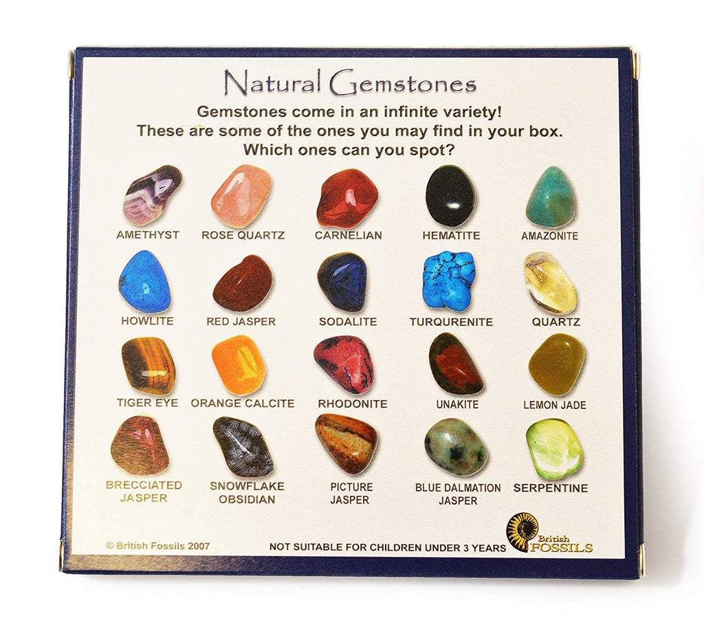 Gemstone Selection Box . Collection of 20 Genuine Gemstones.