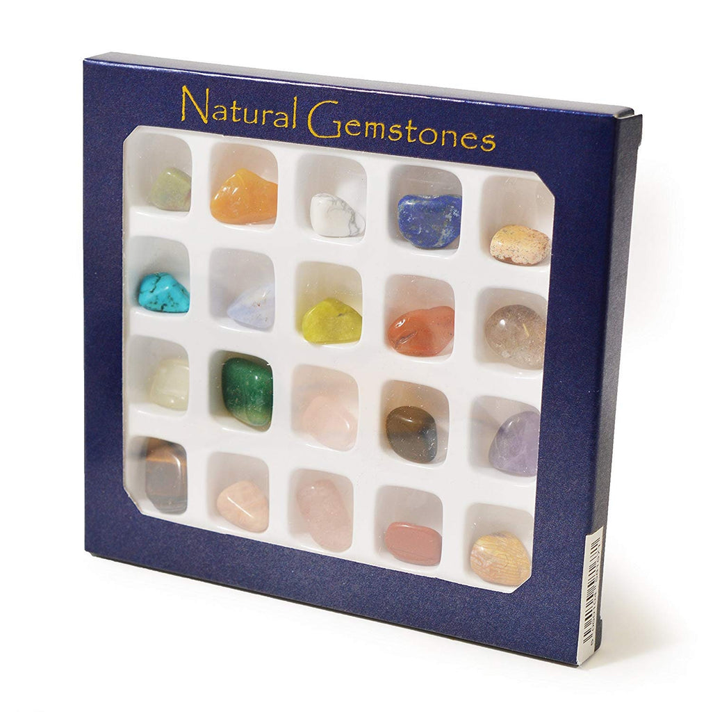 Gemstone Selection Box . Collection of 20 Genuine Gemstones.