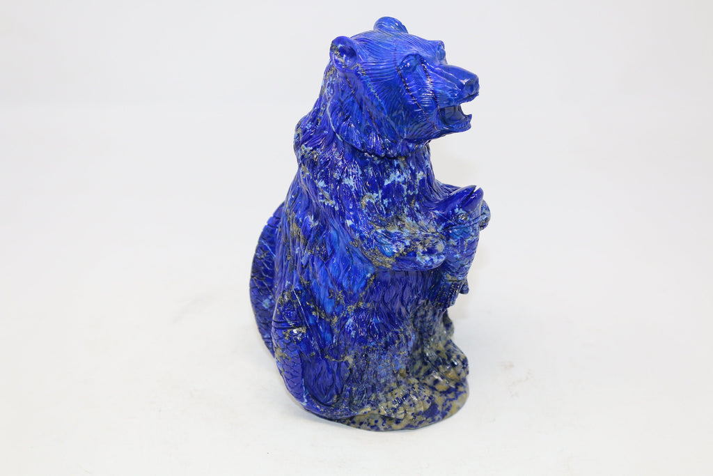 Hand carved and Polished Lapis Lazuli Bear - 17x10x7cm (1750g)