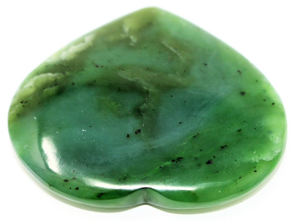 Heart Gemstone Nephrite Jade Angel Good Luck Charm Guardian Angel