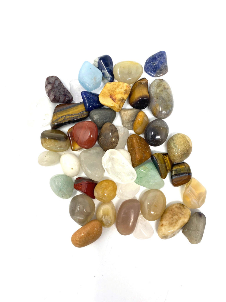 100 grams Small Mixed Tumblestone Bag with a Organaza Bag
