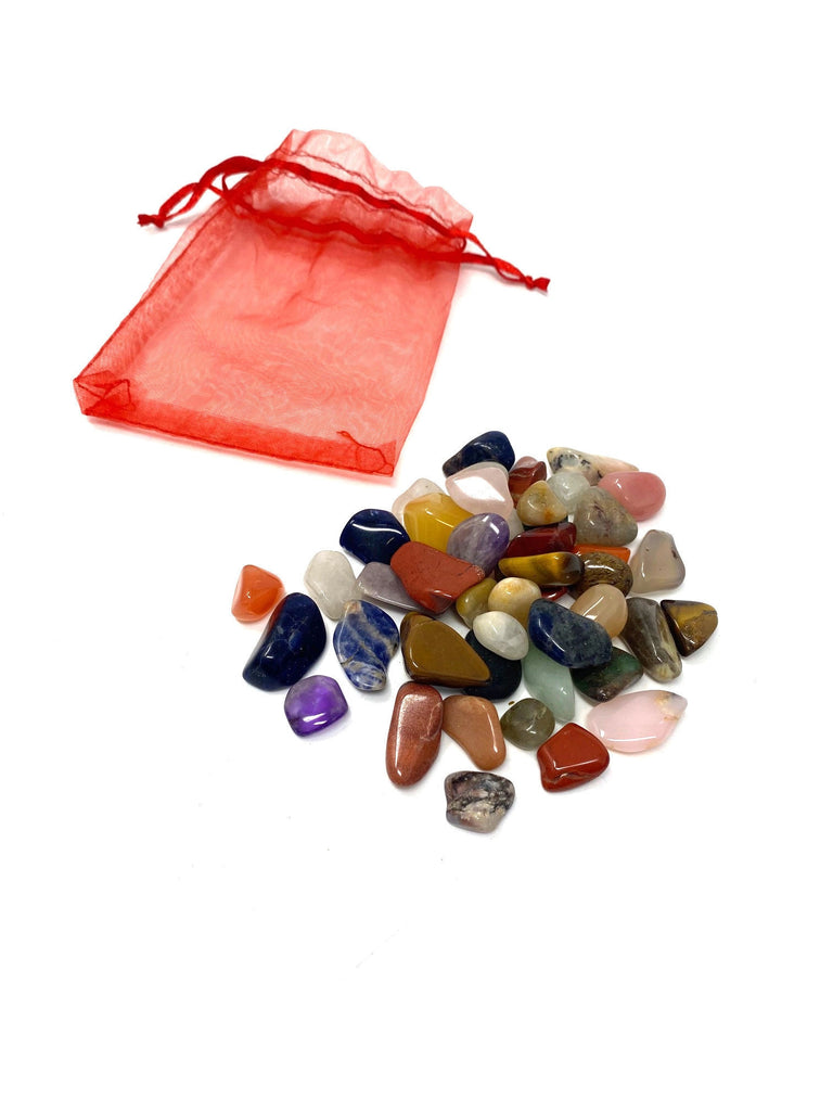 Medium Mixed Tumblestone Bag with a Organaza Bag