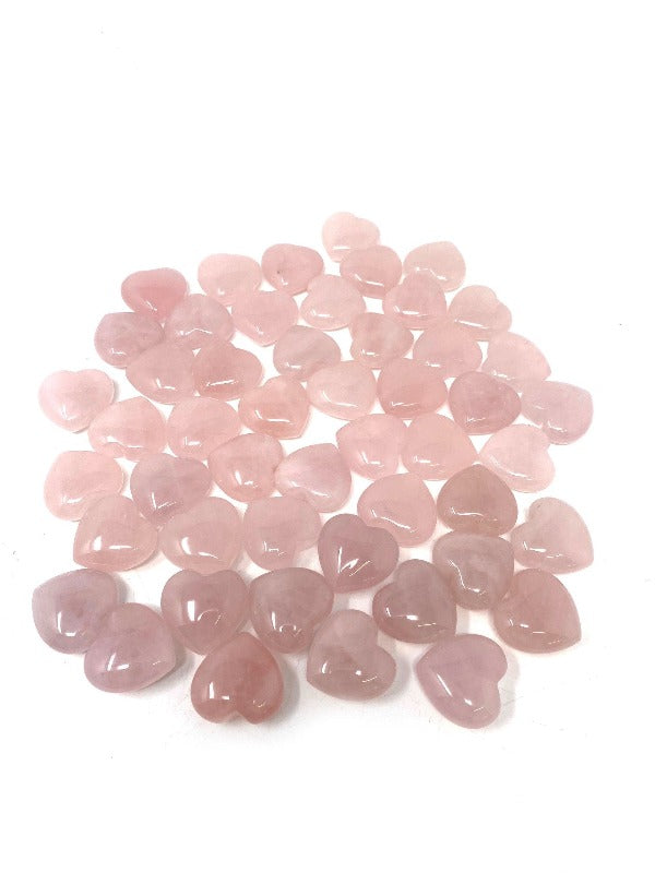 10 Wedding Favours Rose Quartz Heart 2.5cm
