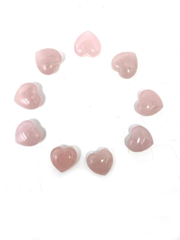10 Small Rose Quartz Heart 2.5cm