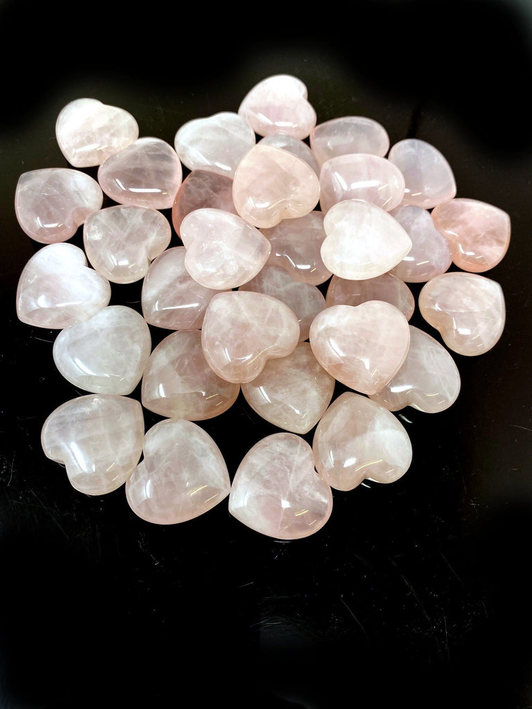 10 Wedding Favours Rose Quartz Heart 2.5cm
