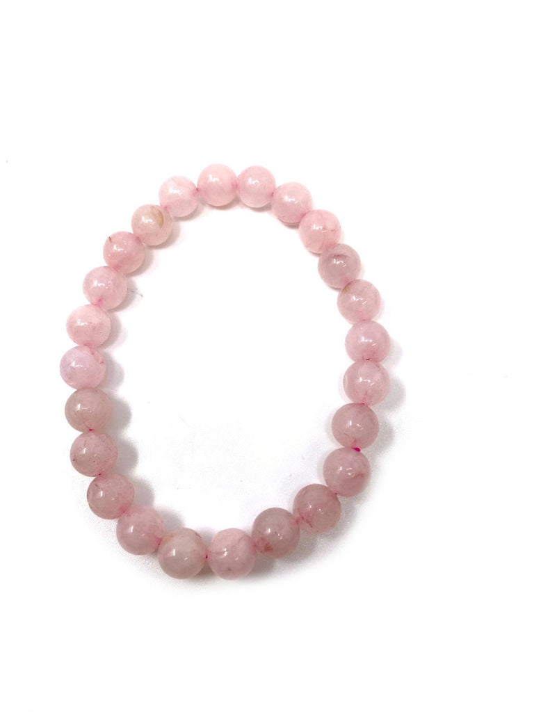 Genuine & Natural Rose Quartz Beaded Bracelet 8mm