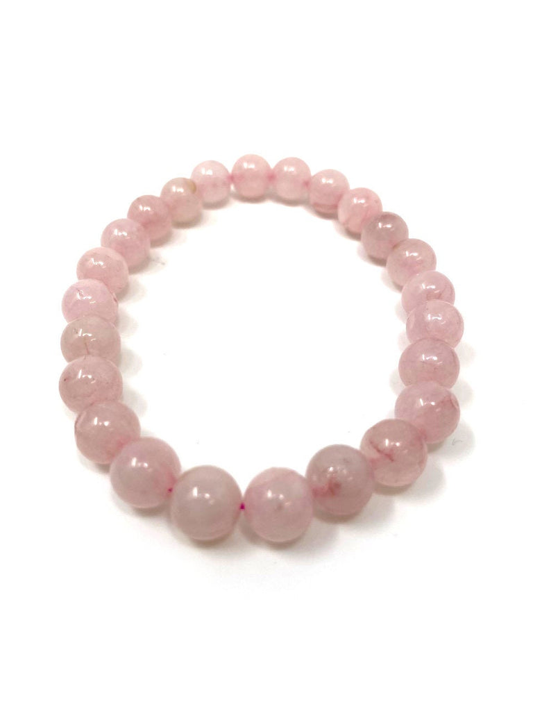 Genuine & Natural Rose Quartz Beaded Bracelet 8mm