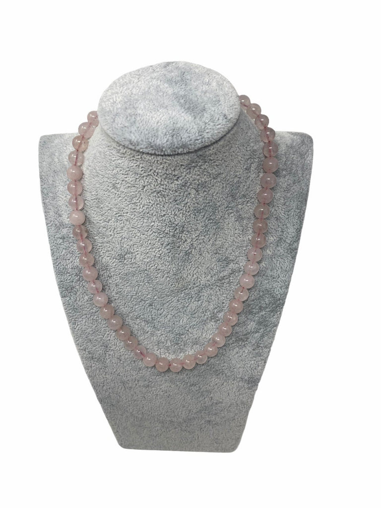 Genuine & Natural Rose Quartz Beaded Necklace 8mm