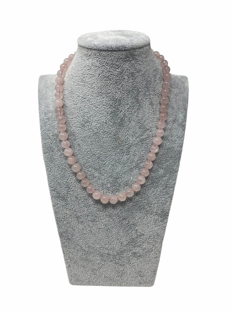 Genuine & Natural Rose Quartz Beaded Necklace 8mm