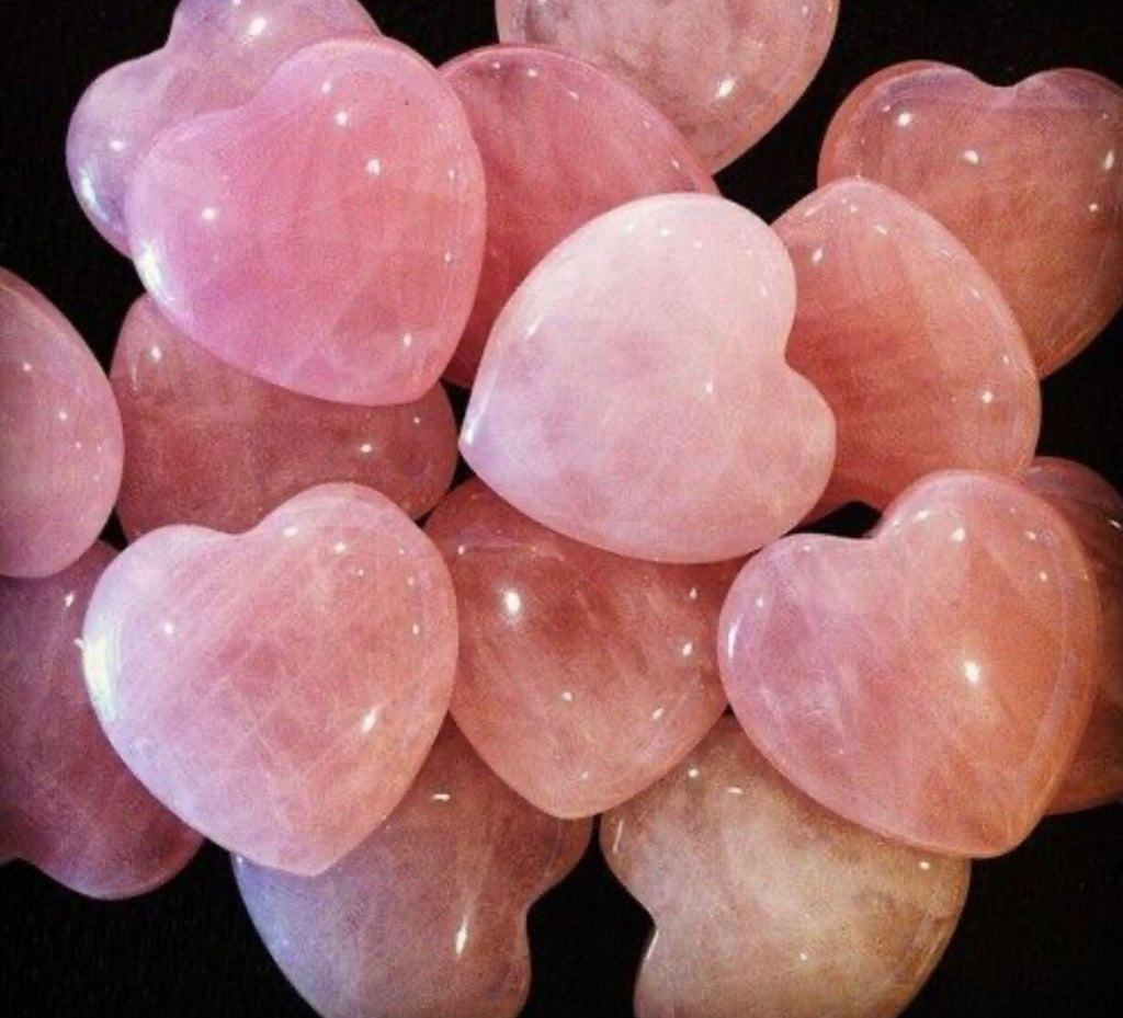 Rose Quartz Heart Medium Puffy 3cm
