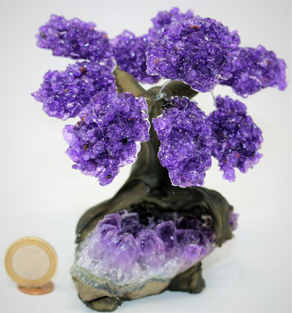 Medium Amethyst Clustered Gemstone Tree 9 Branches  (The Relaxation Tree)