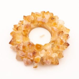 Citrine Point Gemstone Candle 48hr Tracked Free*