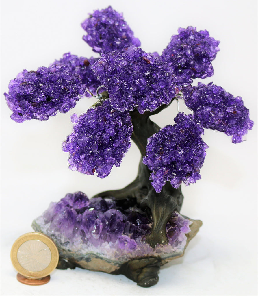 Medium Amethyst Clustered Gemstone Tree 9 Branches  (The Relaxation Tree)