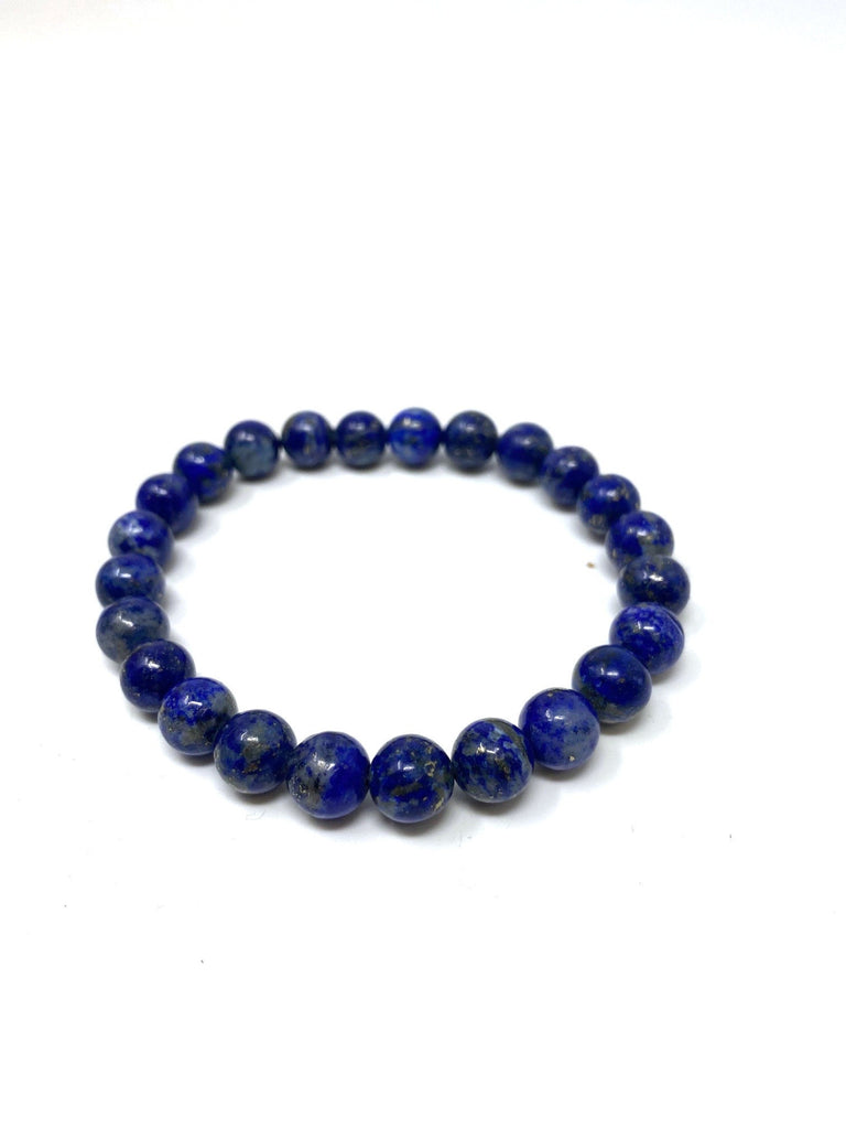 Lapis Lazuli Beaded Bracelet 6mm - Gemstone Bracelet - Bead Stretch Bracelet -  Blue Gemstone Focus Bracelet Jewellery for Men Women