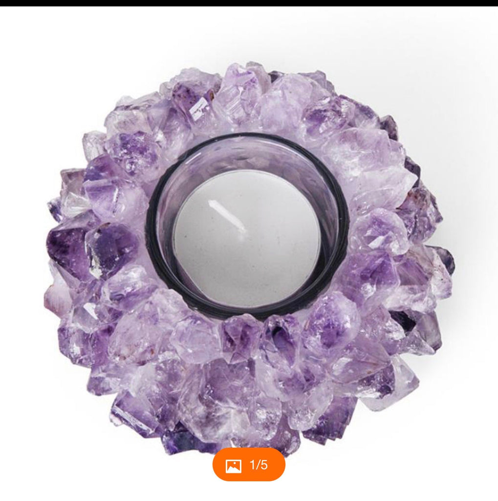 Amethyst Points Tea Light Holder