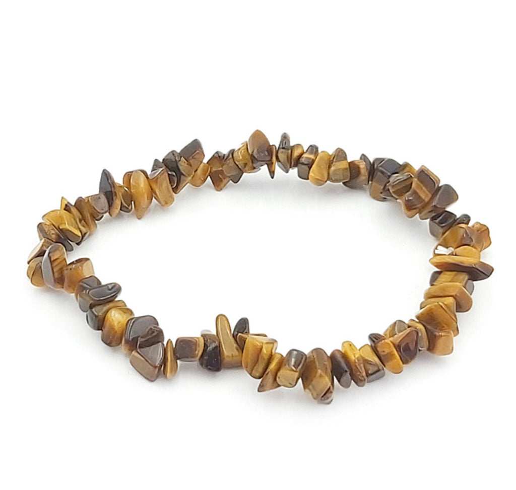Tiger Eye Chip Bracelet 8mm - Energy Stone Stretch Bracelet