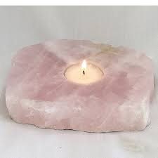 Rose Quartz Slab Tealight - A perfect natural slab tealight 48Hrs *Free UK Delivery*