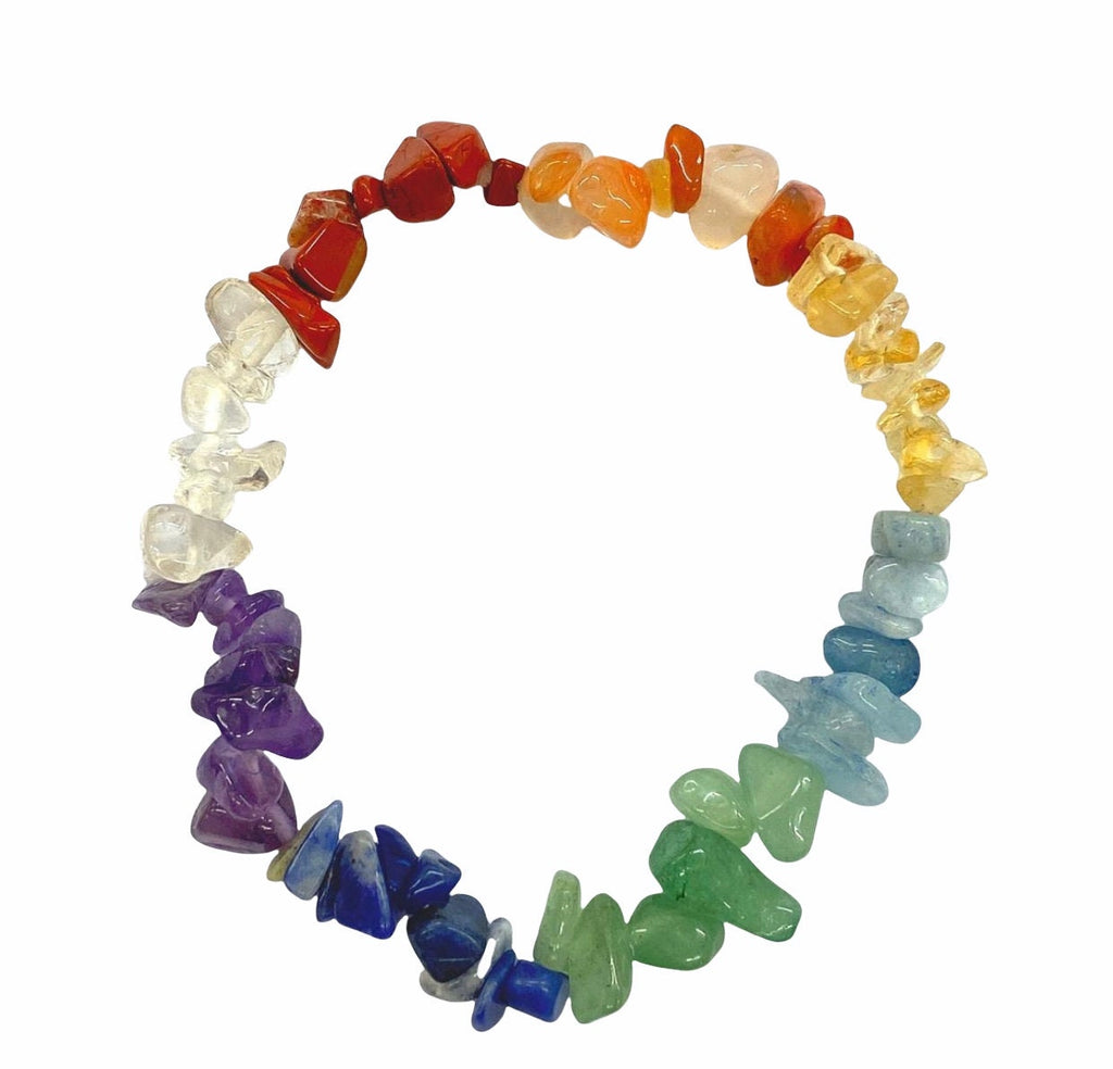 Gemstone  Chip Bracelet  - Natural Stone Healing Crystal Rose Quartz Bracelets - Healing Stone Bracelet - Gemstones Crystal Unisex