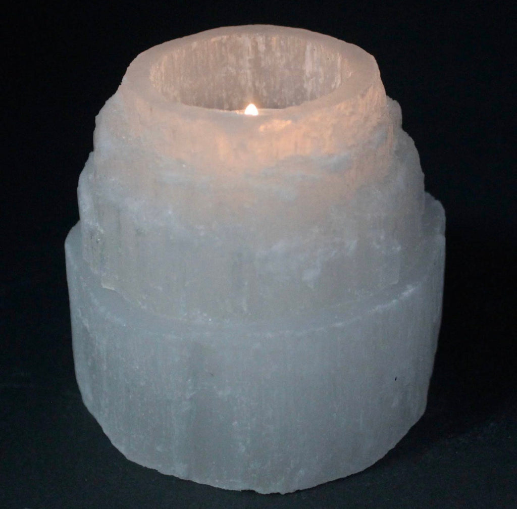 Selenite Tower Candle Holder