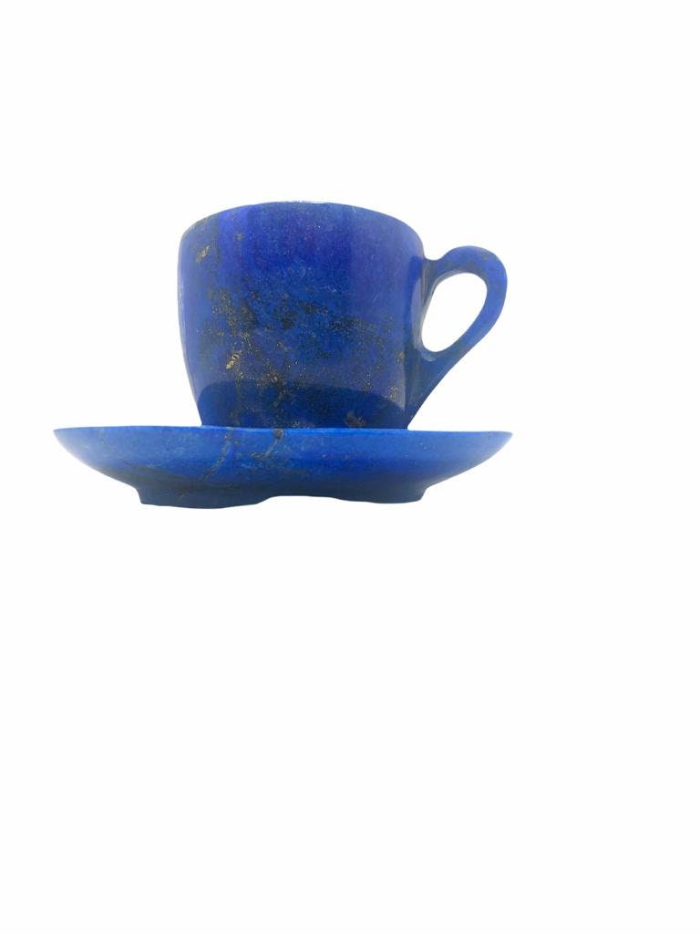 Deep Blue Lapis Lazuli Cup & Saucer- 6x6x1cm