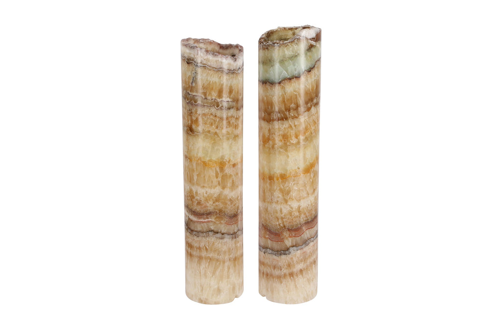 Pair of 2 Mexican Onyx Lamps 48cm Height