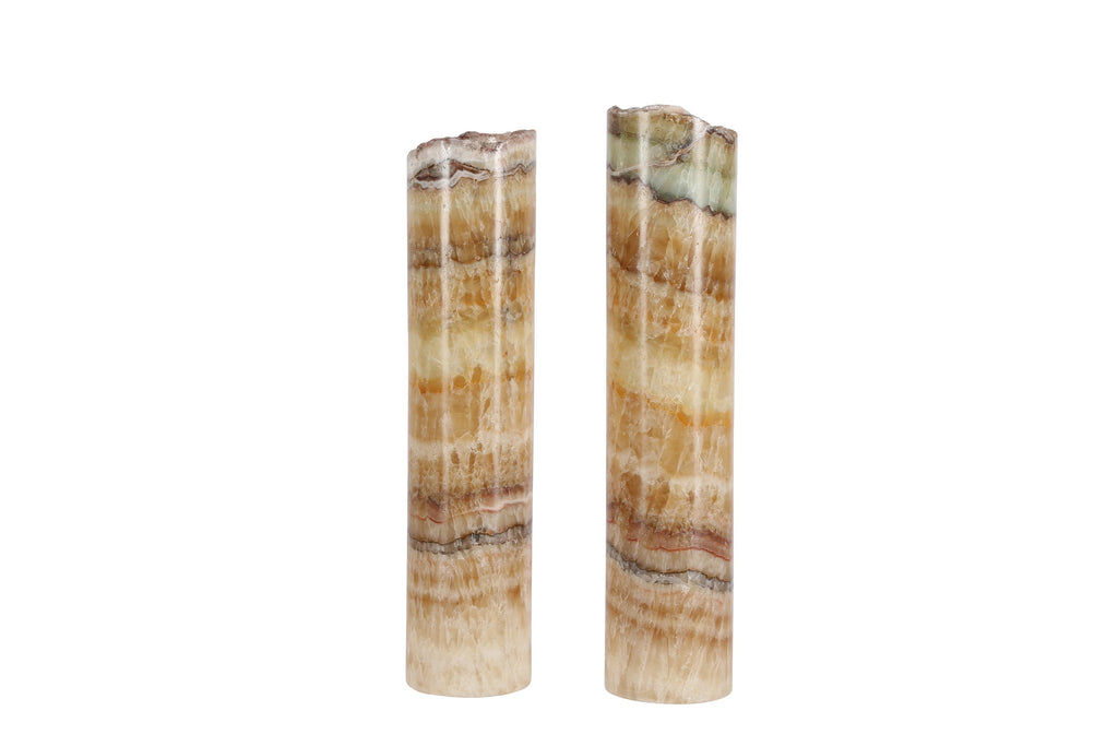 Pair of 2 Mexican Onyx Lamps 48cm Height