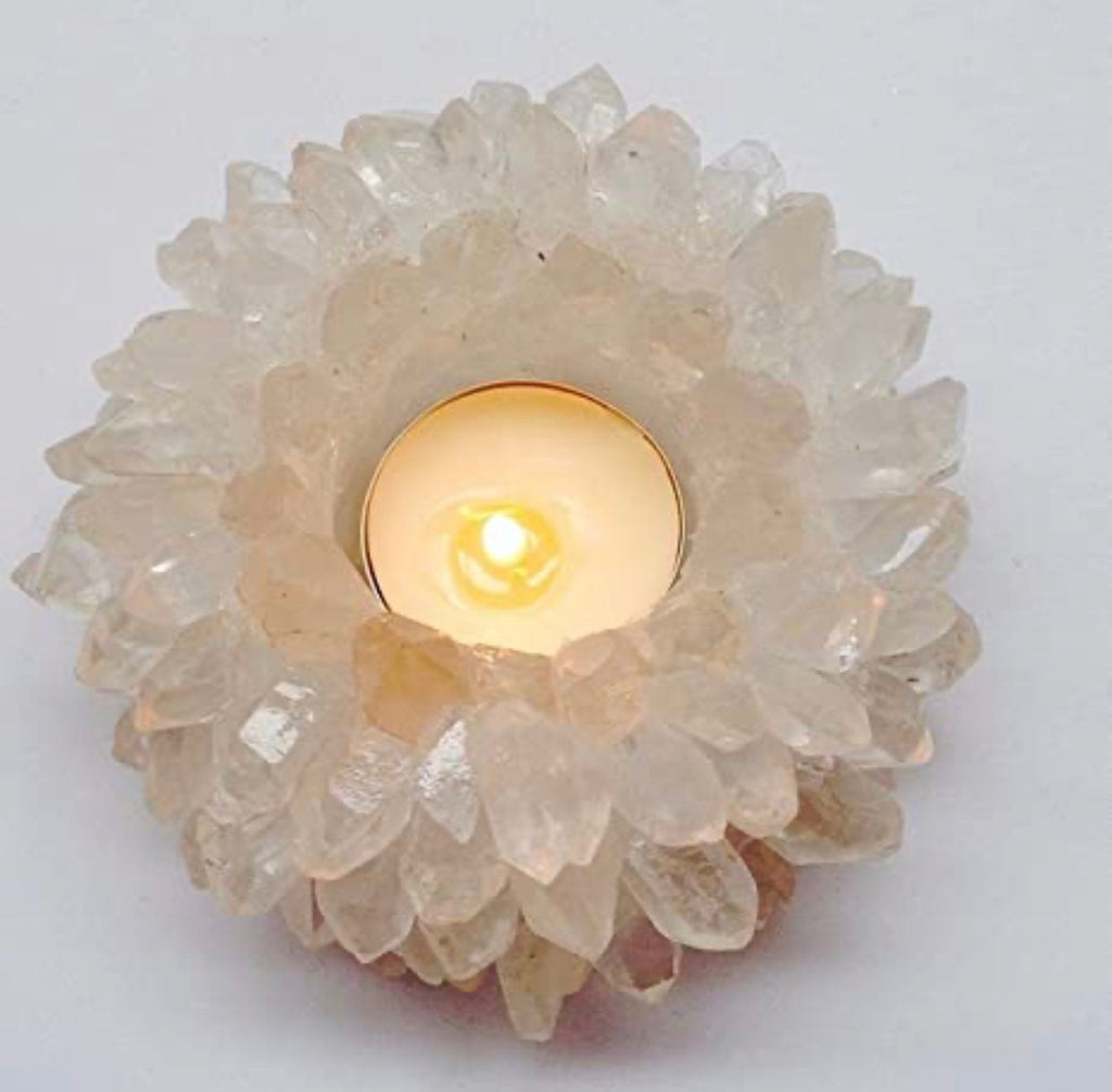 Clear Quartz Point Gemstone Candle 48hr Tracked Delivery Free*