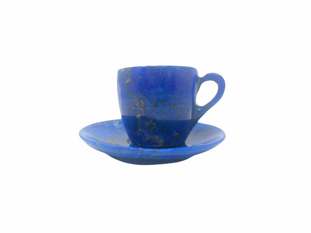 Deep Blue Lapis Lazuli Cup & Saucer- 6x6x1cm