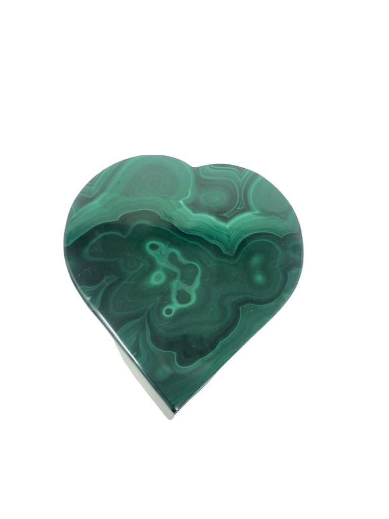 Malachite Heart Shaped Box