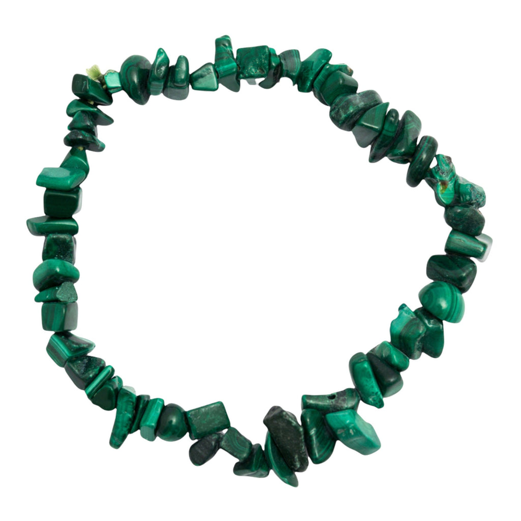 Malachite Chip Bracelet  - Natural Stone Healing Stone Bracelet - Gemstones Crystal Unisex