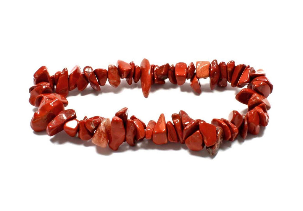 Red Jasper Chip Bracelet 8mm - Stretch Bracelet