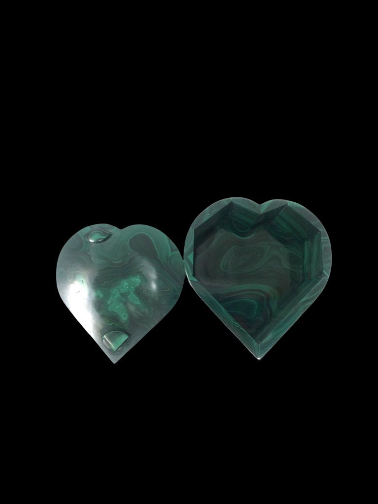 Malachite Heart Shaped Box