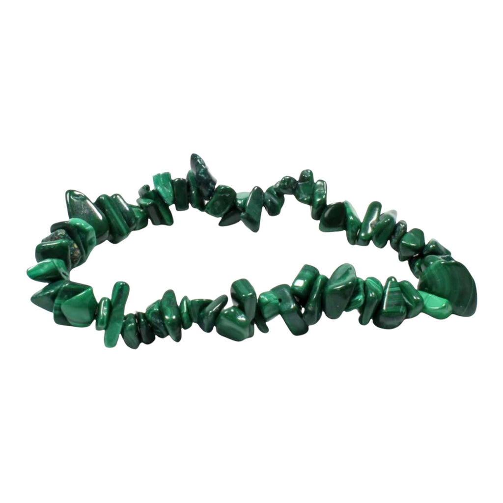 Malachite Chip Bracelet  - Natural Stone Healing Stone Bracelet - Gemstones Crystal Unisex