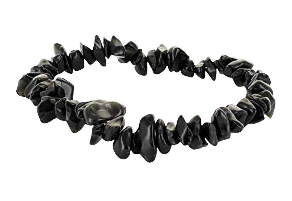Black Obsidian Chip Bracelet  - Natural Stone Healing Stone Bracelet - Gemstones Crystal Unisex