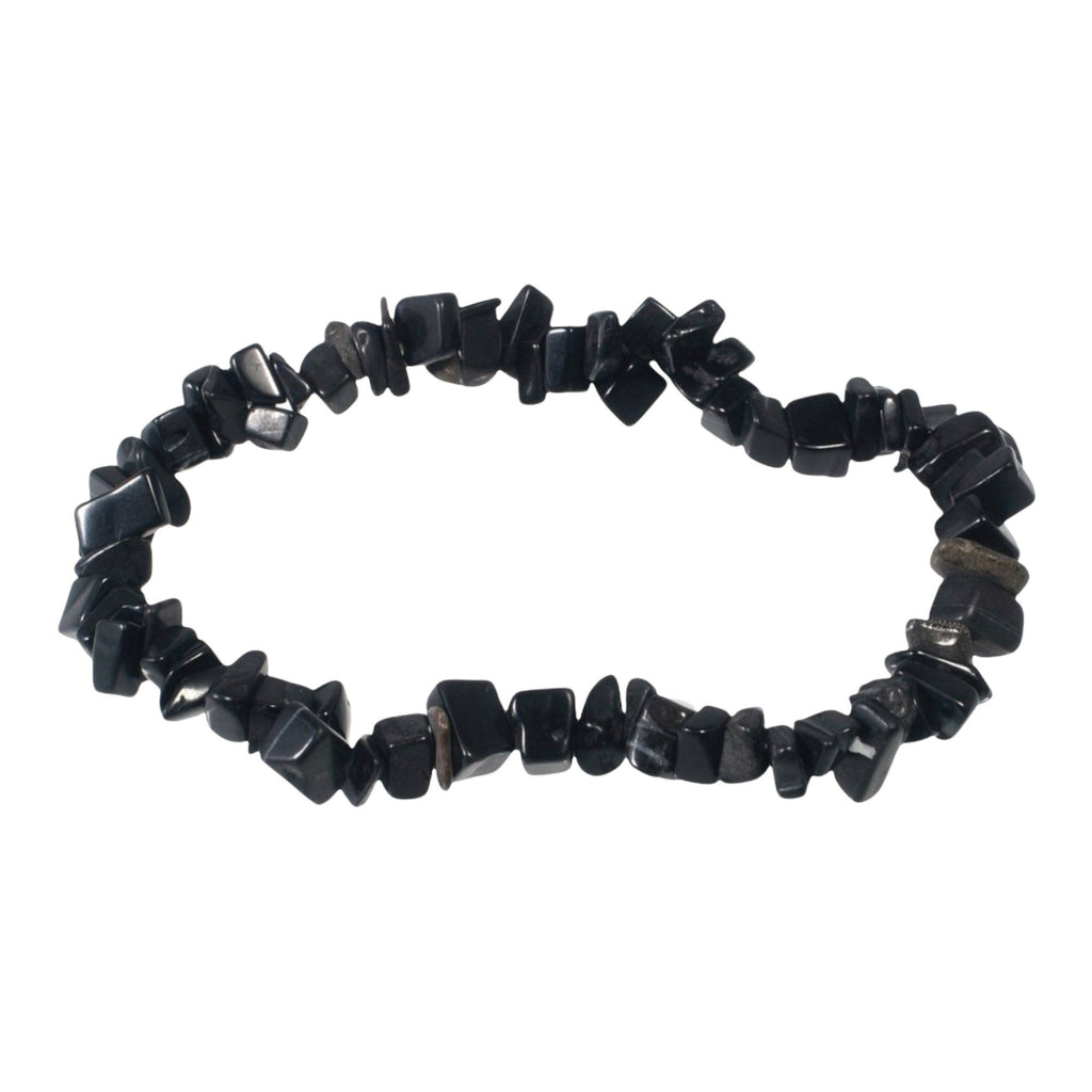Black Obsidian Chip Bracelet  - Natural Stone Healing Stone Bracelet - Gemstones Crystal Unisex
