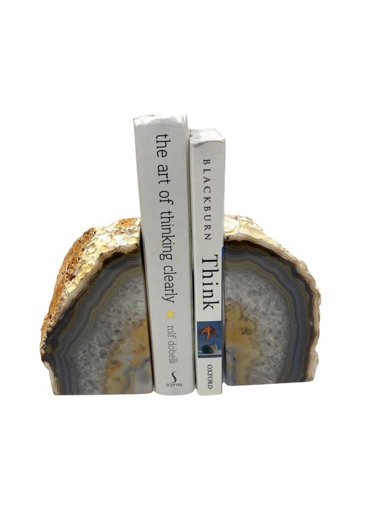Natural Beige Agate Bookends 2KG